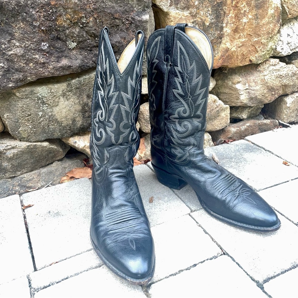 Dan Post Black Western Leather Boots Men's 13D